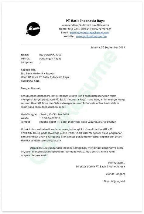 format surat internal perusahaan format surat internal perusahaan