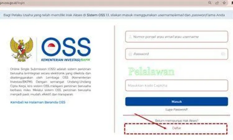 pendaftaran oss rba pendaftaran oss rba