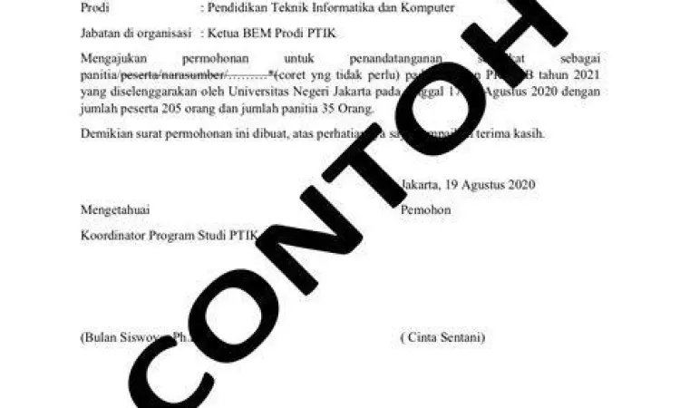 contoh identitas penandatangan surat