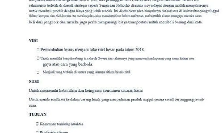 dokumen rencana bisnis ritel