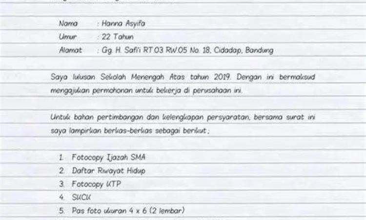 Teknik menulis surat lamaran