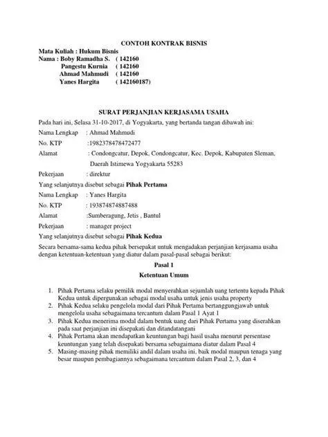 kontrak bisnis profesional kontrak bisnis profesional