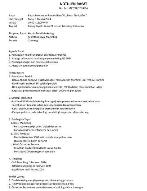 format notulen rapat format notulen rapat