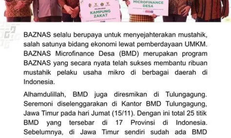 Pelaku usaha mikro yang sukses mendapatkan bantuan Baznas