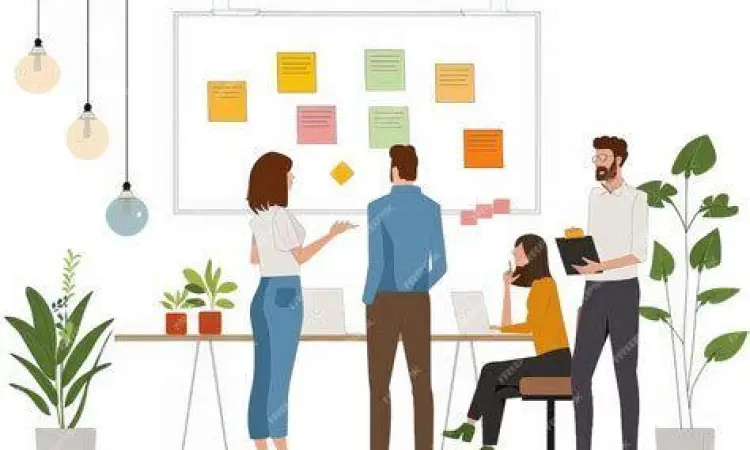 Tim sedang melakukan rapat koordinasi mingguan