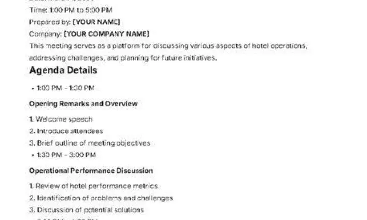 Tampilan digital agenda rapat pada layar laptop