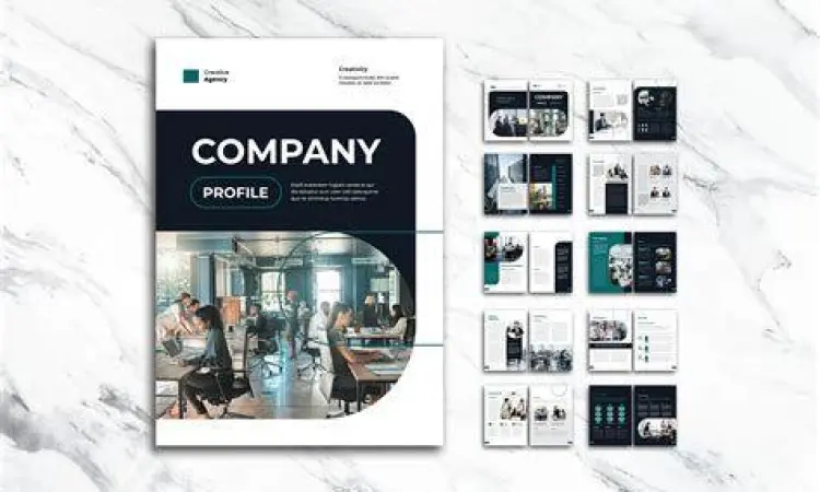 Tata Letak CV Perusahaan Desain tata letak profil perusahaan korporat modern