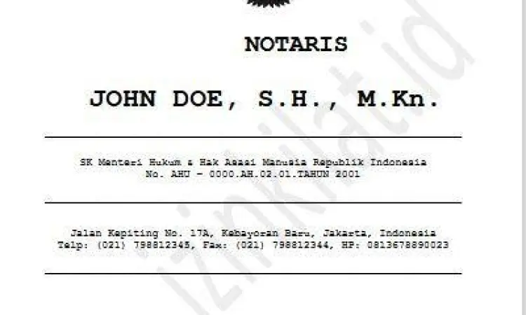 Dokumen Akta Pendirian CV Ilustrasi dokumen akta notaris untuk pendirian CV