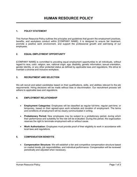 Dokumen Kebijakan HRD Dokumen kebijakan HRD sebagai contoh internal memo perusahaan