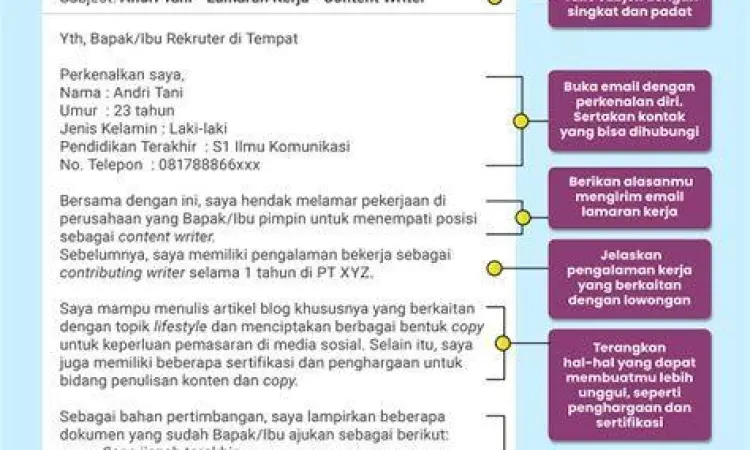 Contoh template email lamaran kerja