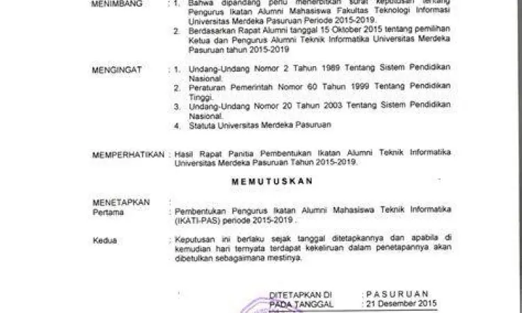 Format KTUN Resmi Contoh format dokumen surat keputusan pejabat pemerintahan