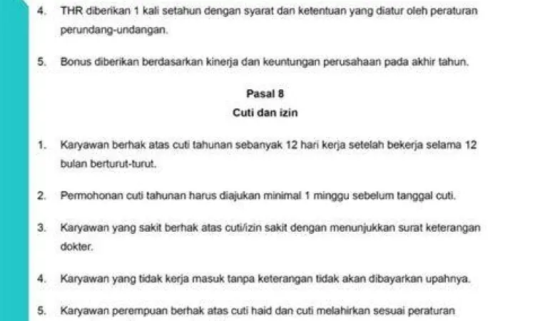 HRD sedang meninjau draf peraturan perusahaan