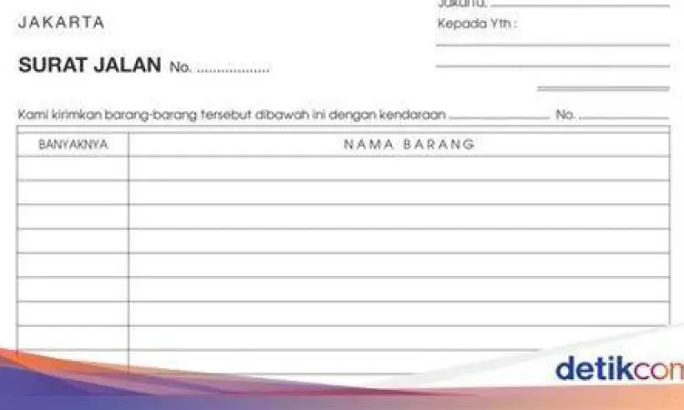 Format standar surat jalan barang resmi perusahaan