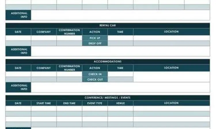 Kalender Perjalanan Bisnis Perencanaan jadwal perjalanan dinas