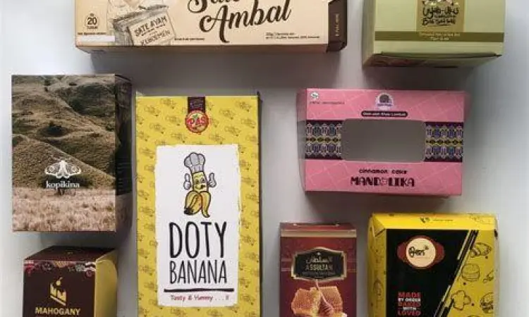 Kemasan Produk Usaha Kecil Produk makanan ringan dengan kemasan modern untuk usaha kecil