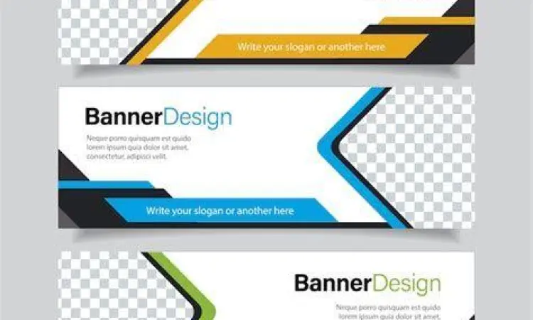 Layout spanduk outdoor perusahaan dengan tipografi tebal