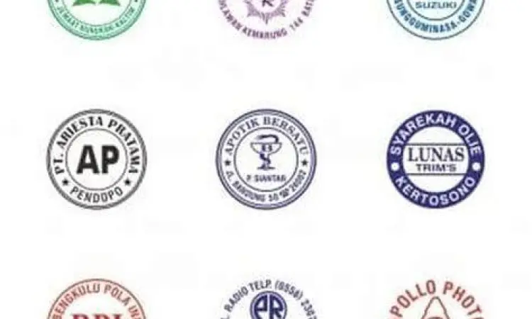 Kumpulan contoh desain cap perusahaan bentuk bulat dan oval