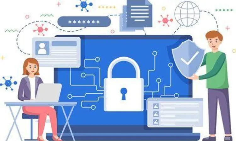 Representasi digital perlindungan data dan keamanan informasi