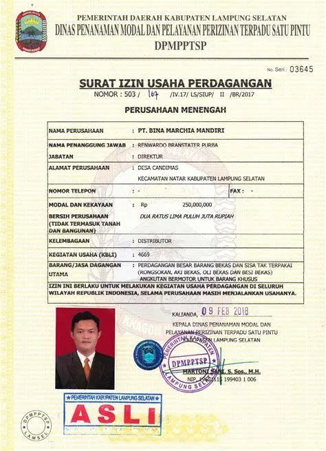 Contoh SIUP Perusahaan Contoh format dokumen SIUP digital