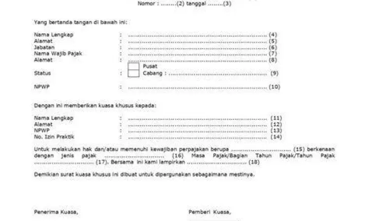 Draft Surat Kuasa Pajak Template surat kuasa pengurusan pajak perusahaan