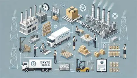 Rantai Pasok Manufaktur Ilustrasi manajemen rantai pasok industri manufaktur