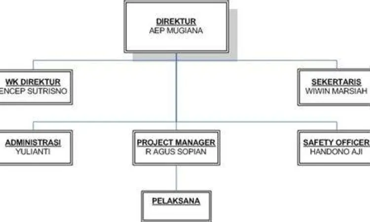 Diagram struktur organisasi CV dengan sekutu aktif dan pasif