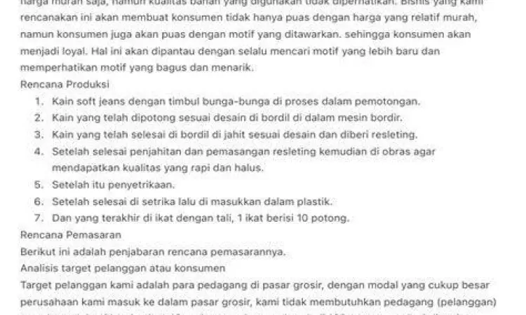 Operasional Bisnis CV Aktivitas produksi di sebuah CV konveksi lokal