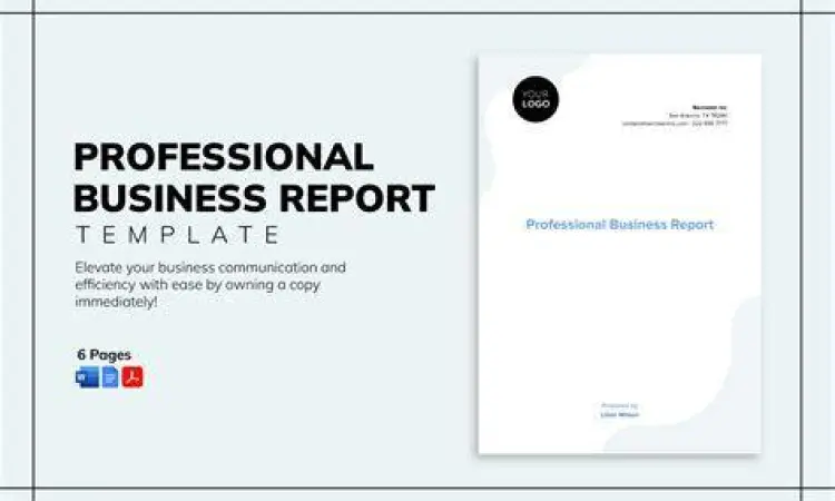 Templat laporan bisnis profesional yang menunjukkan struktur rapi