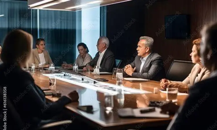 Diskusi strategi di ruang rapat perusahaan