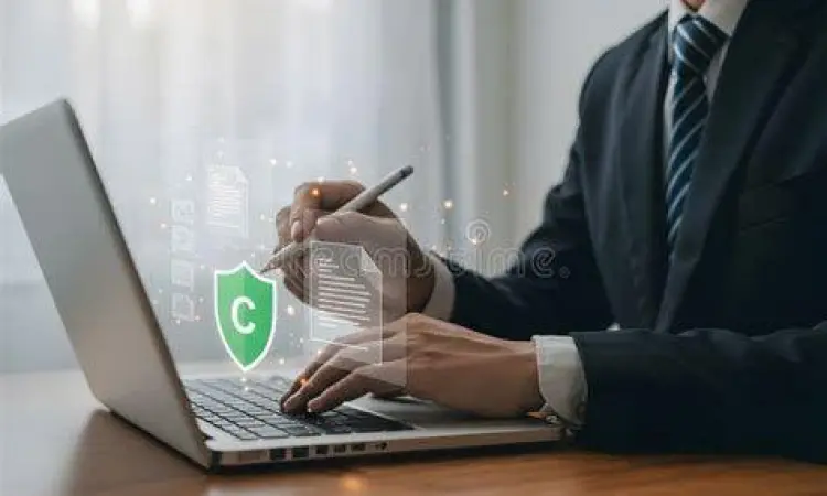 Dokumen legalitas bisnis digital di atas tablet