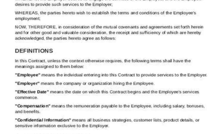 Template dokumen kontrak kerja profesional