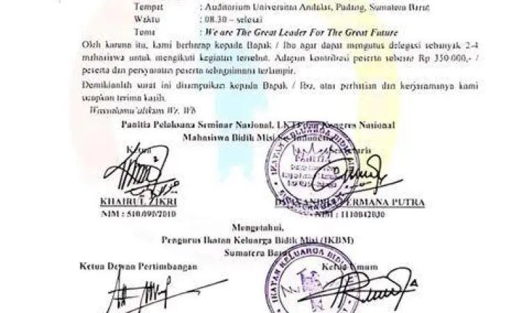 Proses validasi surat dengan tanda tangan dan stempel basah
