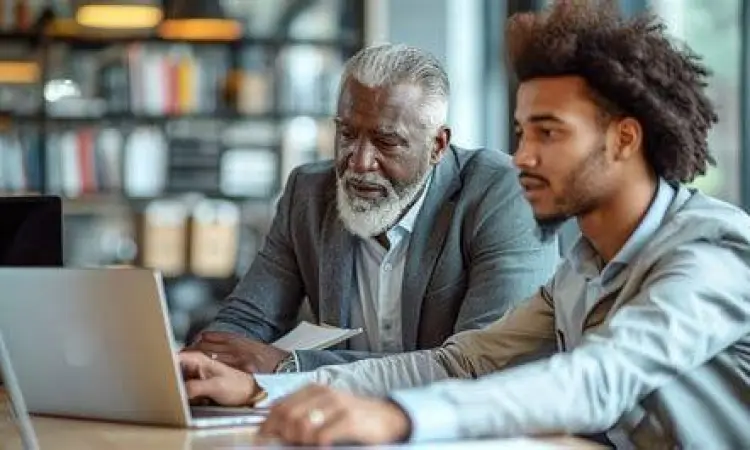 Sesi mentoring profesional di kantor