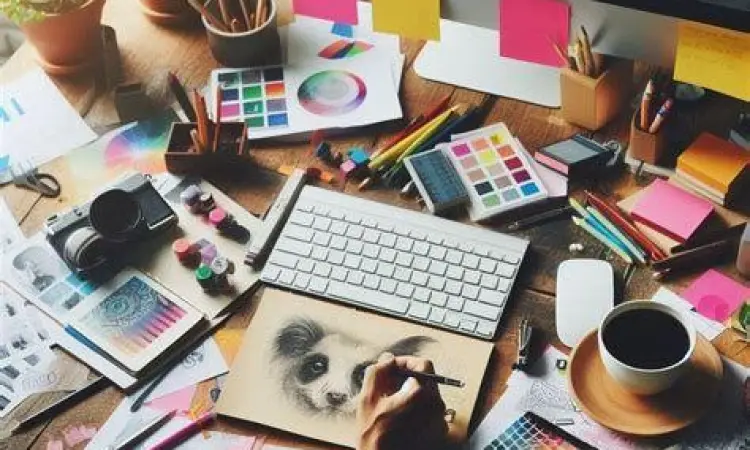 Usaha Mikro Sektor Jasa Kreatif Freelancer desain grafis bekerja di kantor rumah