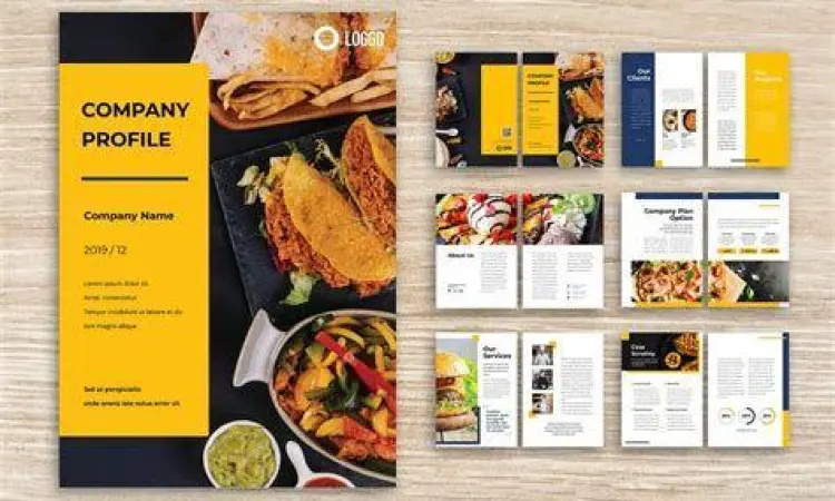 Layout company profile makanan modern