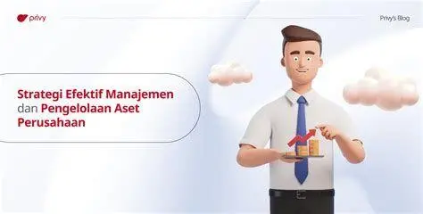 Manajemen Aset Digital Manajer sedang mengecek daftar aset perusahaan di tablet