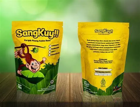 Kemasan Produk Snack Desain kemasan makanan ringan modern dan menarik