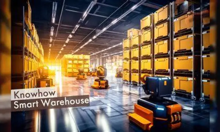Inovasi Distribusi Masa Depan Visualisasi teknologi smart warehouse dengan robotik