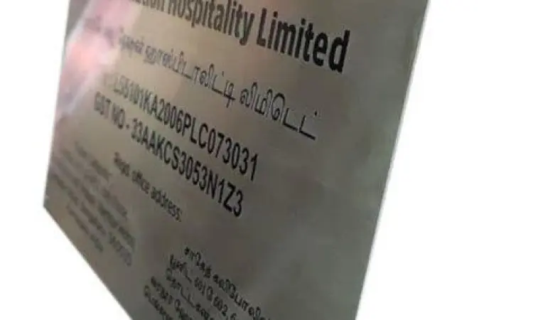 Plang perusahaan bahan stainless steel mewah