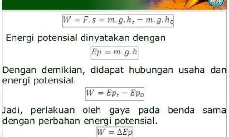 Usaha Energi Potensial Seseorang mengangkat beban secara vertikal