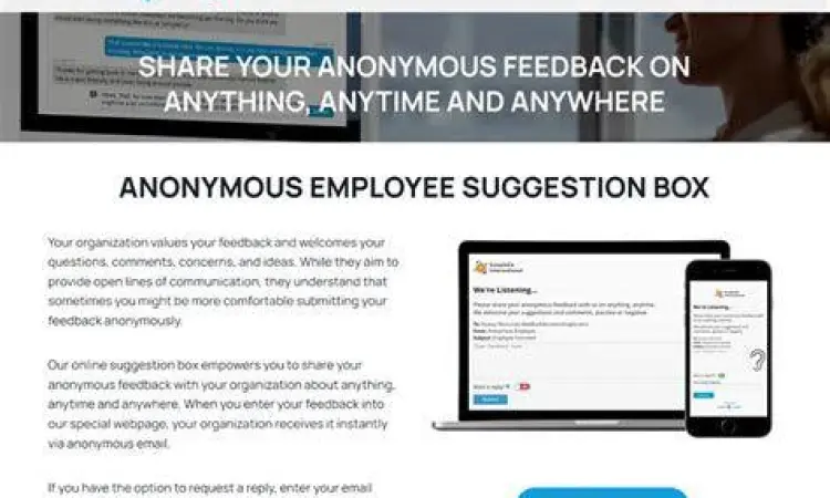 Ilustrasi sistem kotak saran digital di perusahaan