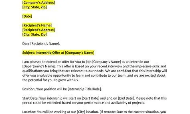 Template format surat penerimaan magang yang bersih
