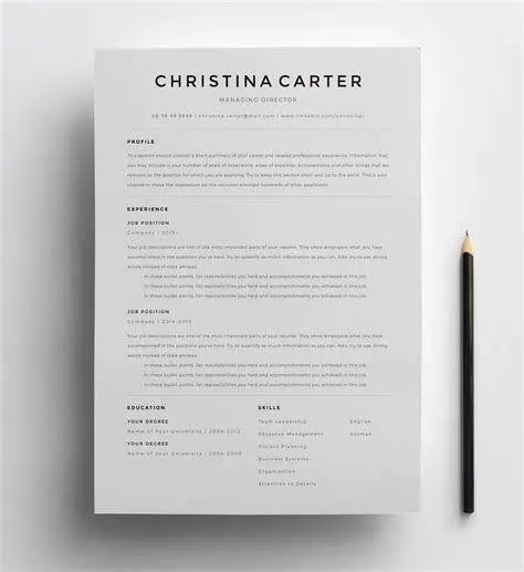 Desain CV Modern Contoh desain CV minimalis modern yang profesional
