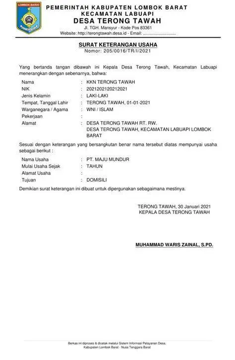 Proses Administrasi SKU Proses pembuatan surat keterangan usaha di kantor desa