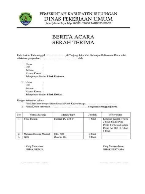 Serah Terima Dokumen Proses serah terima dokumen di kantor