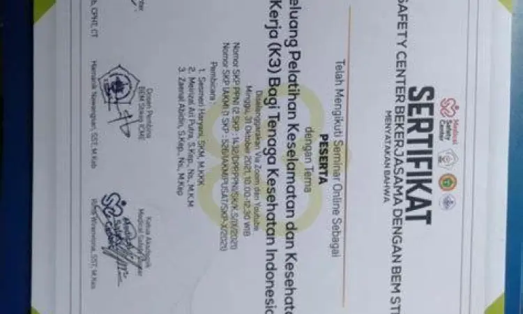 Sertifikat K3 untuk pekerja tambang