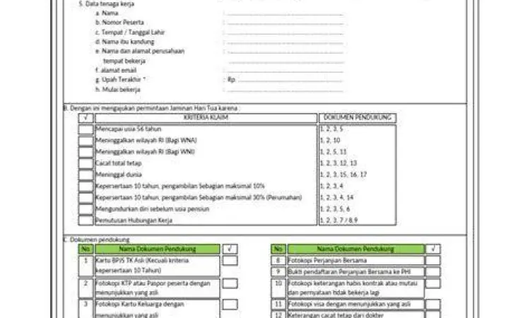 Dokumen Klaim JHT Daftar dokumen persyaratan klaim JHT BPJS Ketenagakerjaan