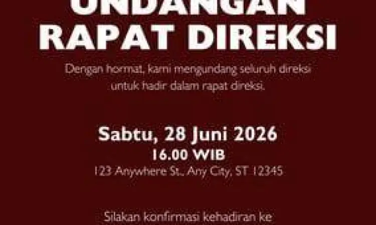 Contoh surat undangan rapat direksi dan manajer