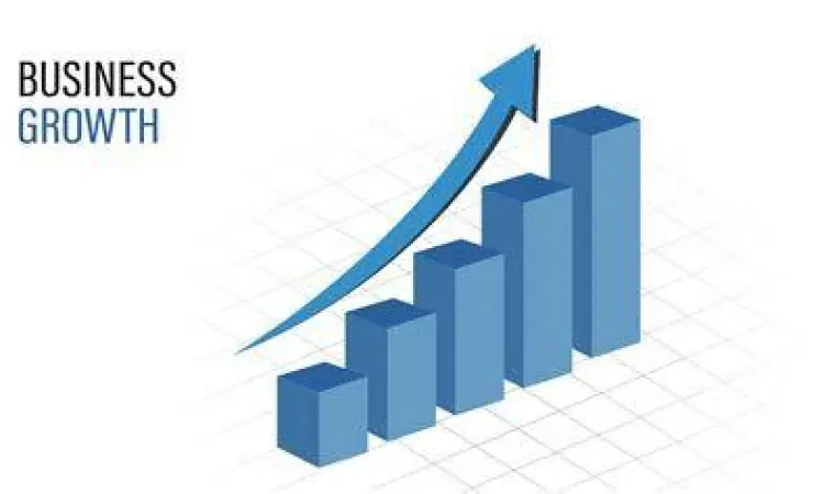 Grafik pertumbuhan bisnis yang meningkat sebagai simbol harapan