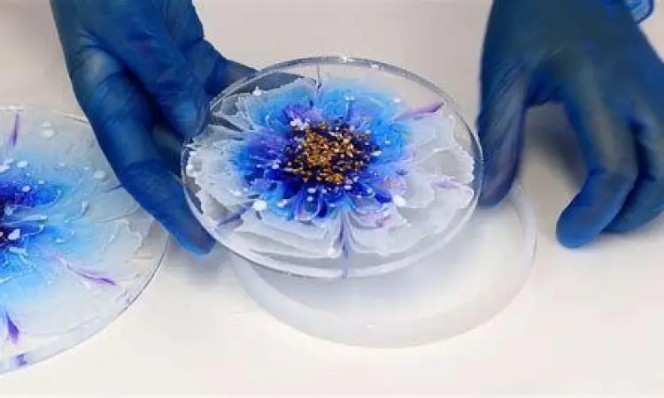 Produk kerajinan resin dengan bunga kering